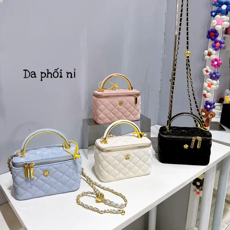 Túi cốp da quai kiềng mạ size 18 Bag Nữ Da 2