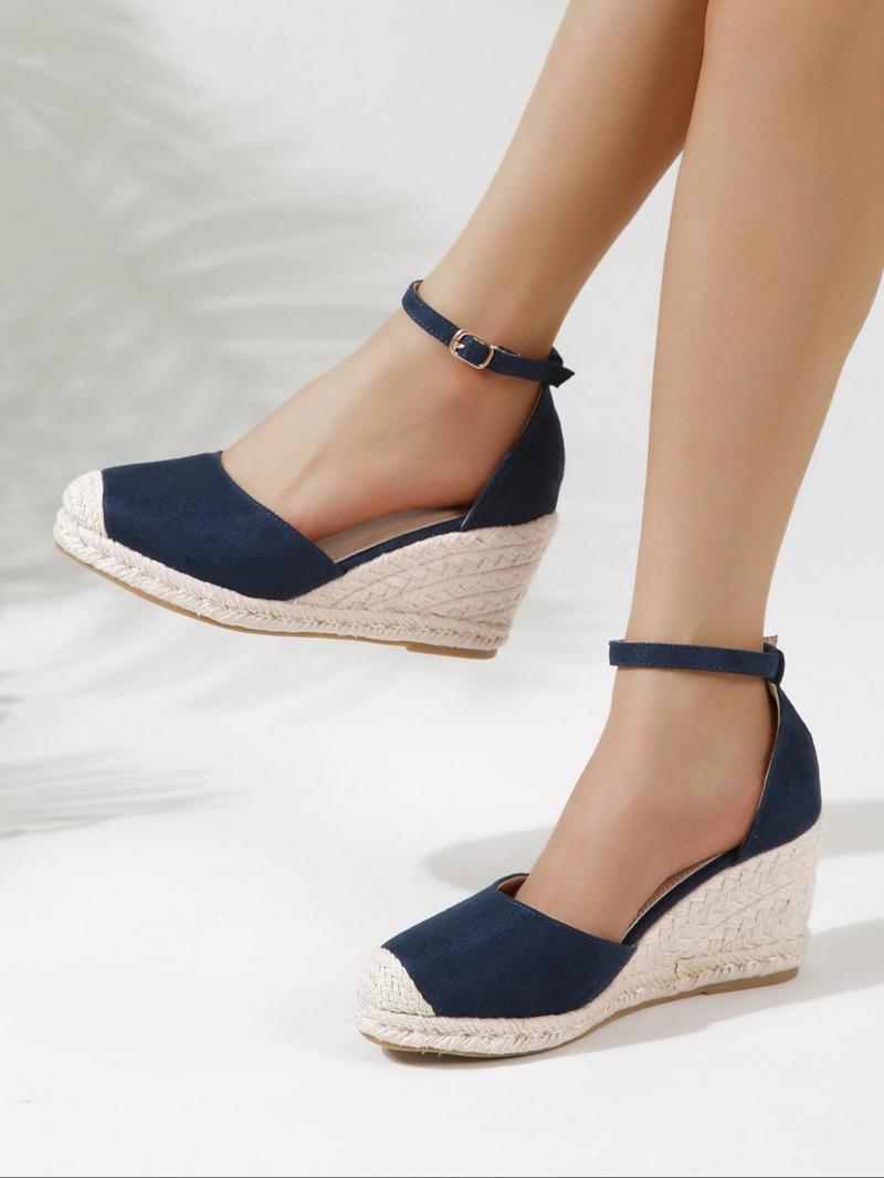 Product Introduction of Women's Fashionable Wedge Sandals, Casual Comfortable Espadrille Wedge Shoes for Daily Wear, Lightweight Breathable Shoes for Women & Girls, Summer 2