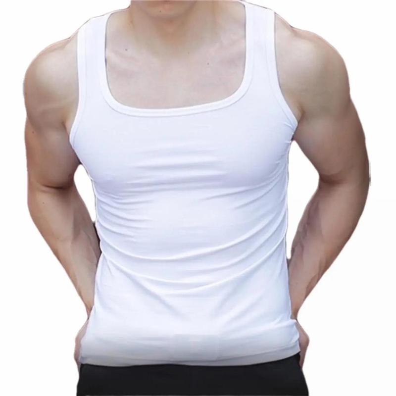 cổ vuông ÁO 3 LỖ NAM Thun gân from body co giãn Áo Thun Đen