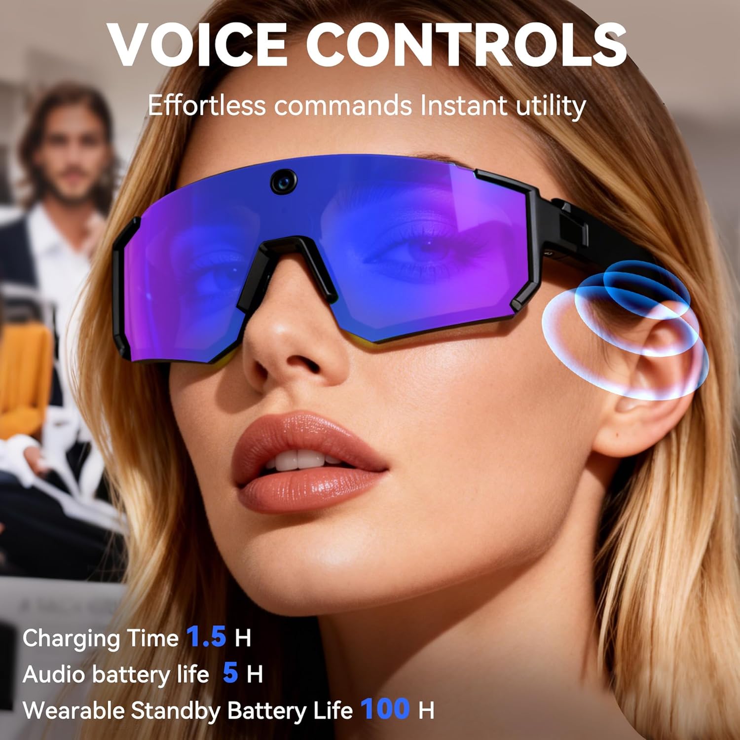 New 800W Camera 32GB Sport Smart Glasses Men Anti-shake Take Photo Video Recording Bluetooth Call Action Capture Cycling Glasses - Image 5