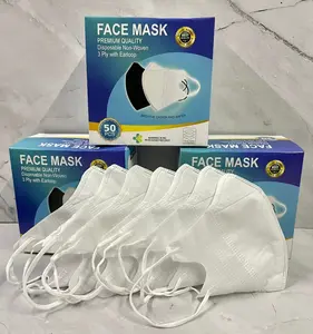 Aitem Store Masker Medis Duckbill Face Mask 3Ply Putih & Hitam 1 Box Isi 50 pcs Nyaman Digunakan Tali Tidak Sakit di Kuping Super Harga
