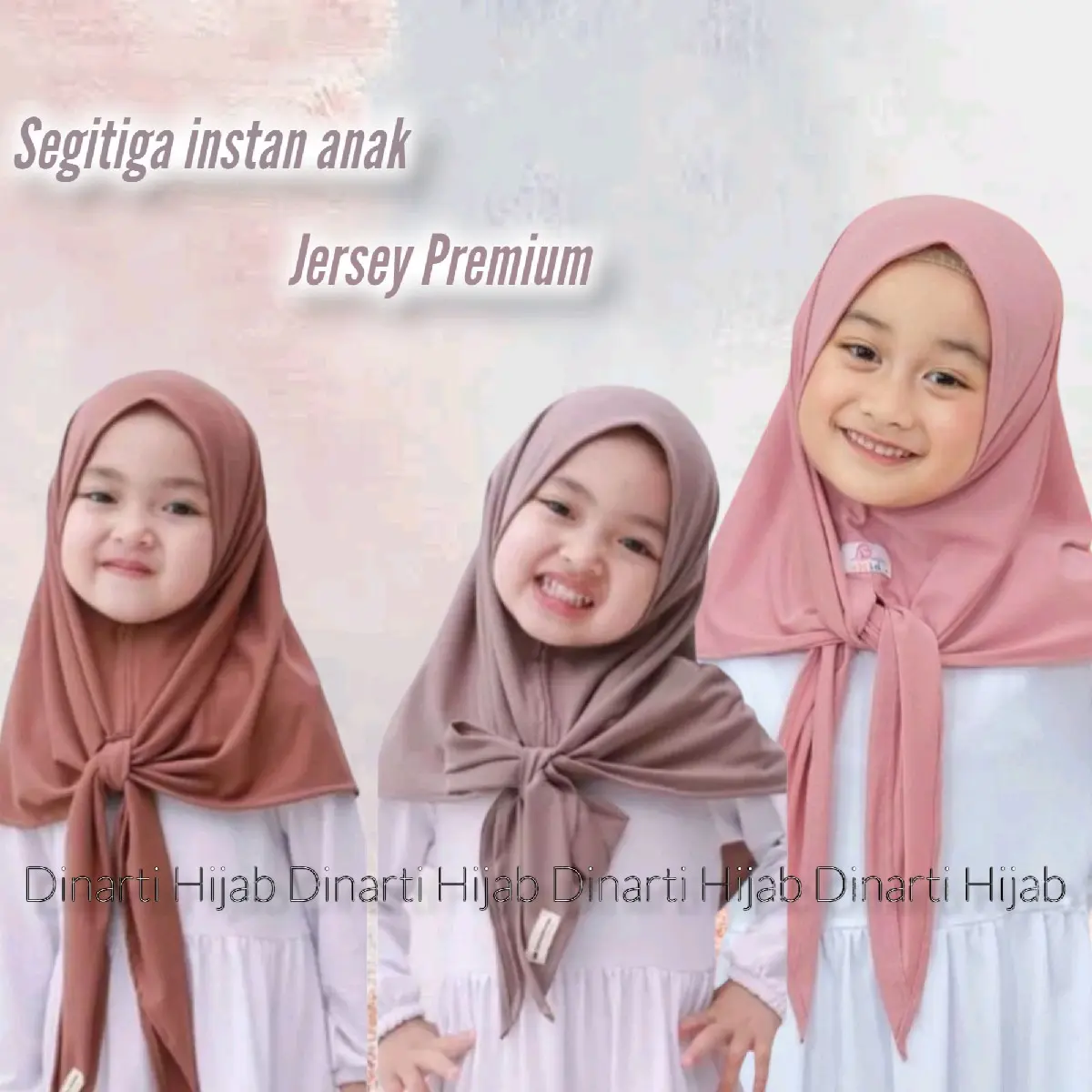 Hijab segitiga instan anak bahan Jersey / Jilbab instan segitiga anak Jersey Nyaman Muslim