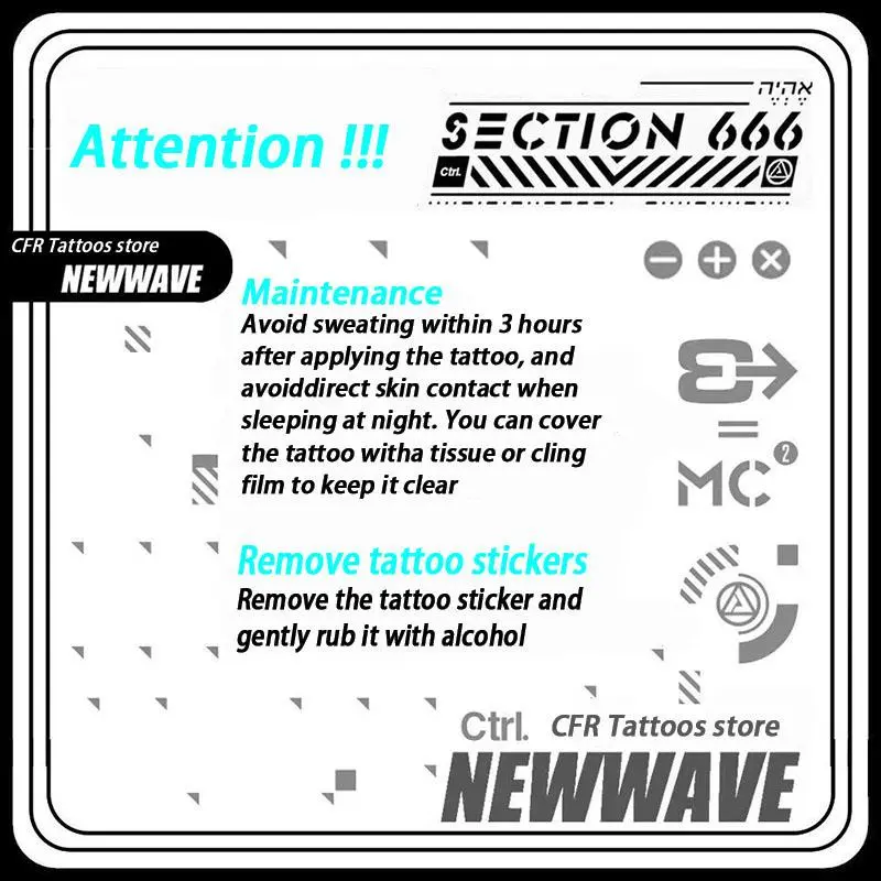 Cartoon Pattern Tattoo Sticker, Fashion Durable Waterproof Temporary Tattoo, Cosplay Arm Tattoo Sticker, Party Gift 4
