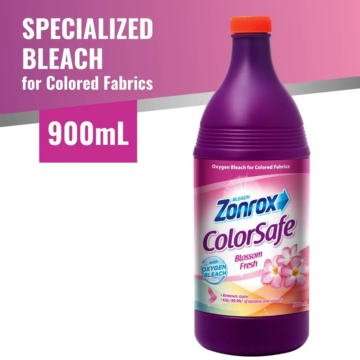 Zonrox Bleach Color Safe Blossom Fresh With Oxygen Bleach 900ml Household - Cleaner