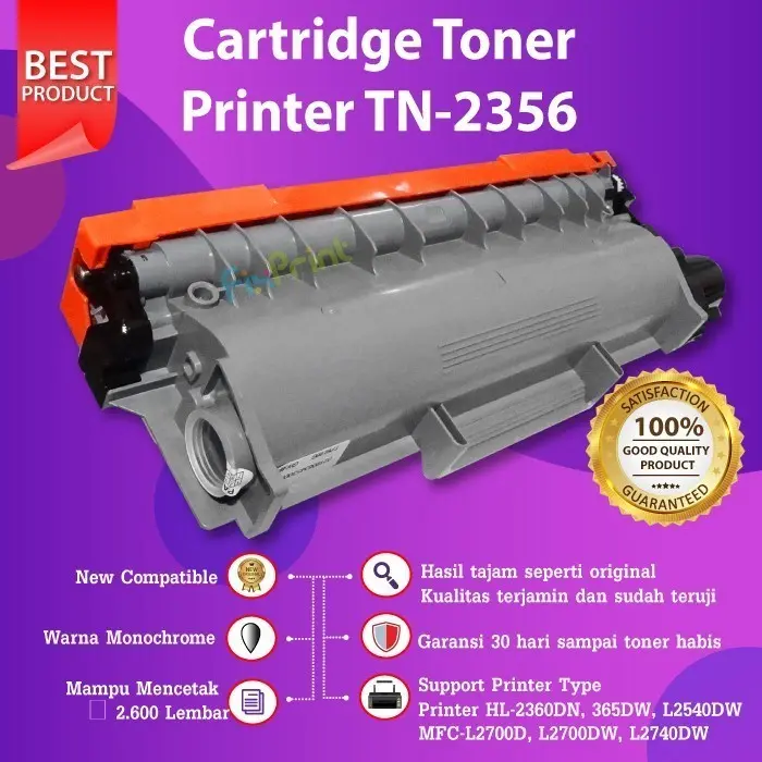 Toner Cartridge TN-2356 TN2356 Printer DCP-L2540DW MFC-L2700D 1