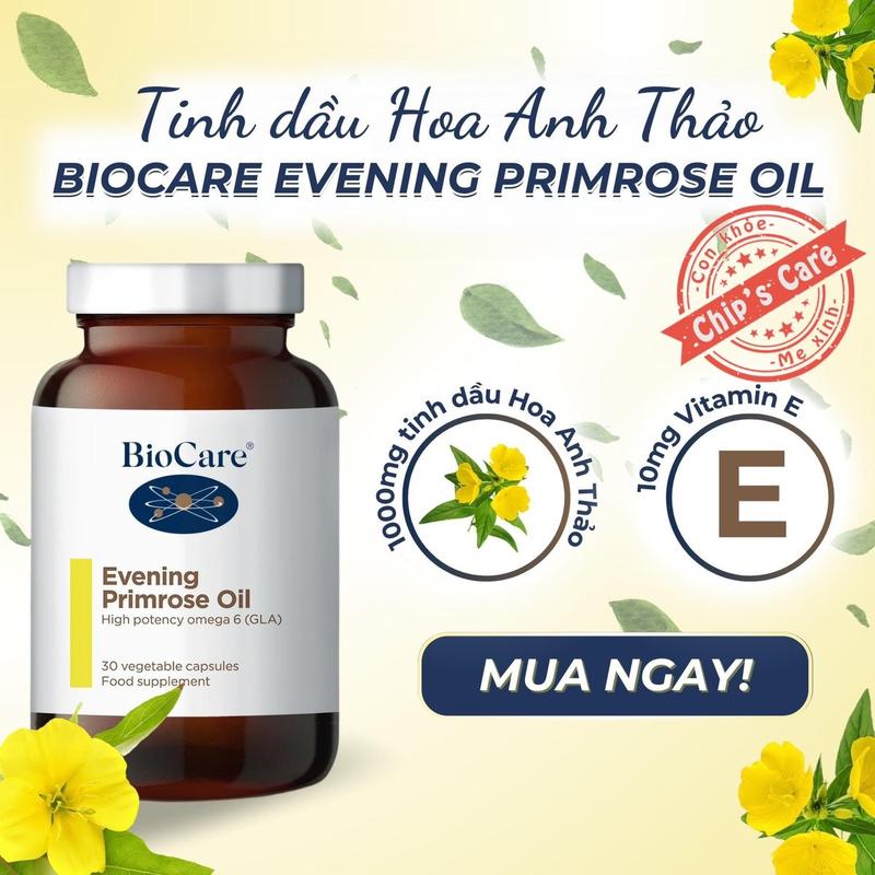 Tinh dầu hoa anh thảo Biocare của Anh Evening primerose oil