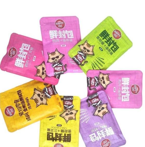 (Combo 50-100 Mix Vị) Pate Cho Mèo Wanpy Happy 100 Thức Ăn Tươi Bổ Sung Dưỡng Chất Cho Mèo 70g