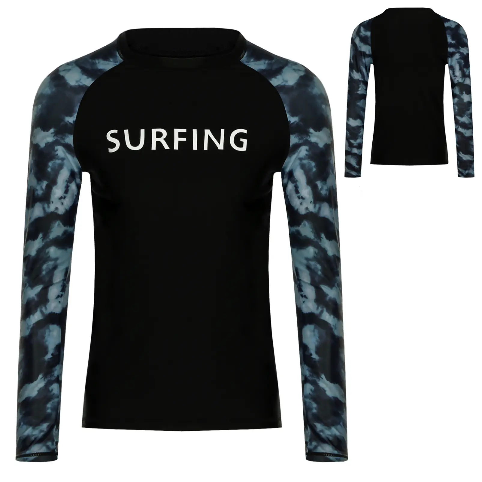 YOOJIA Men's Surfing Rash Guard Shirt UPF 50+ UV Protective Long Sleeve Quick Dry Swimming Shirts