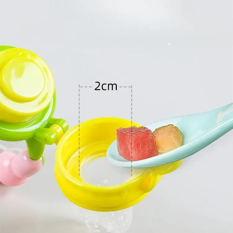 Baby 2 In 1 Fruit Pacifier with Lid, Safe Baby Fresh Food Pacifier with Rattle Handle, Baby Food Supplement Feeder Fruit and Vegetable Feeder Pacifier 6