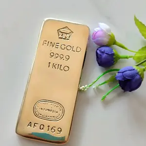 Miniature Emas Batangan Antam 999.9 bahan kuningan bisa untuk Hadiah