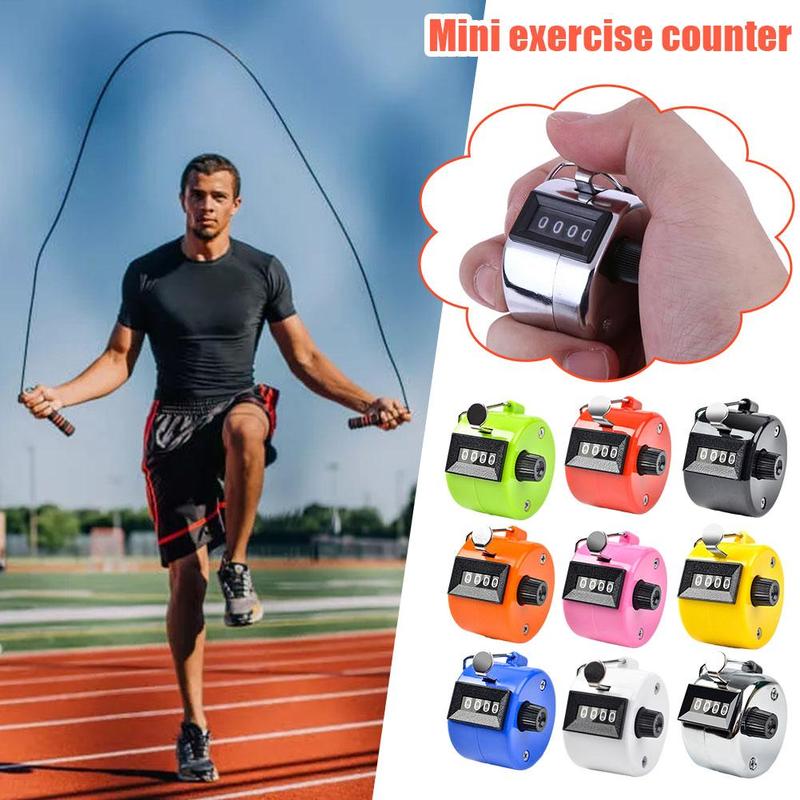 Mini Exercise Counter 4 Digit Number Manual Held Tally Counter  School Exercise Manual Counting Device 0