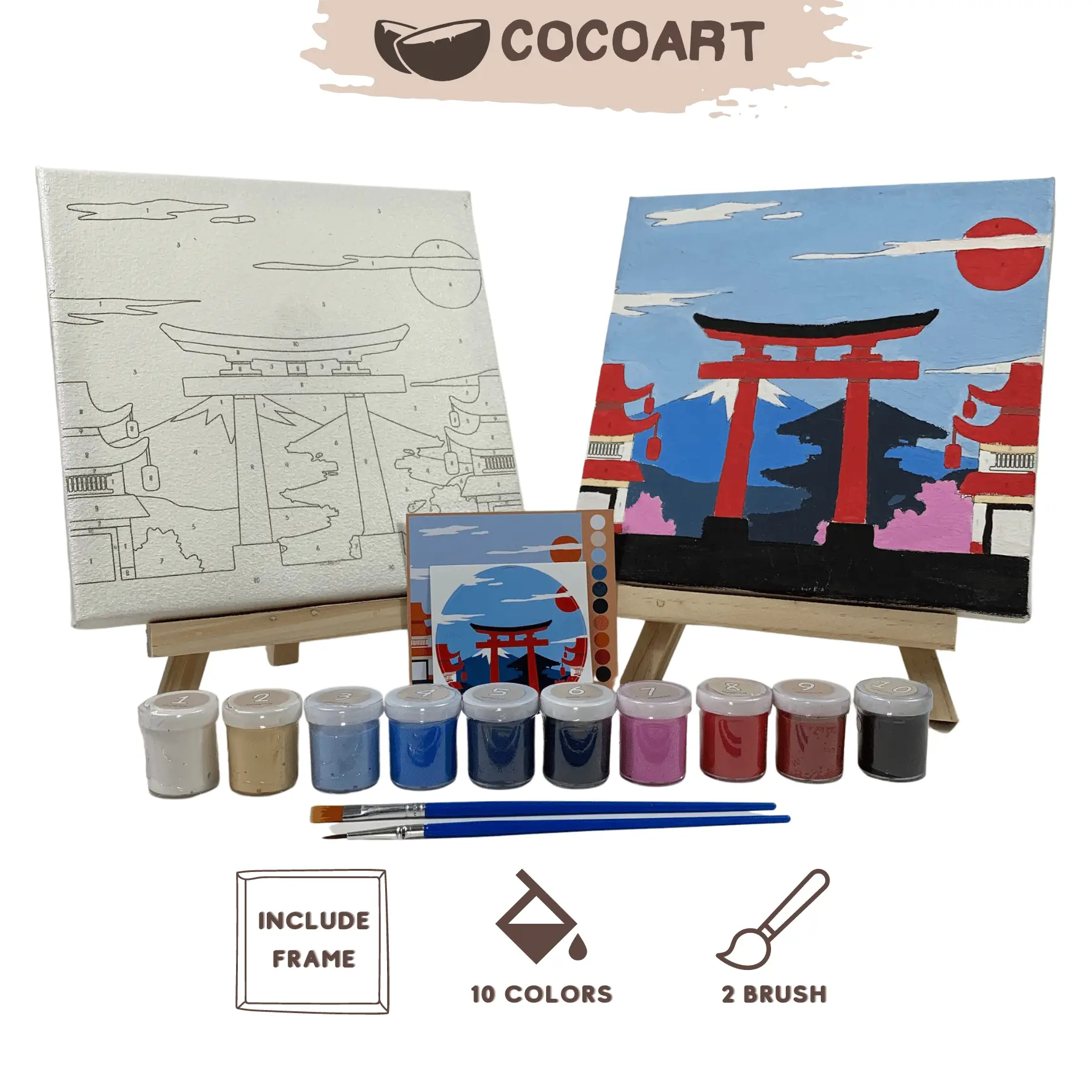 Paint By Number Kit [ Japan ] - Cocoart.id I Kanvas 20 x 20 cm Gift Painting