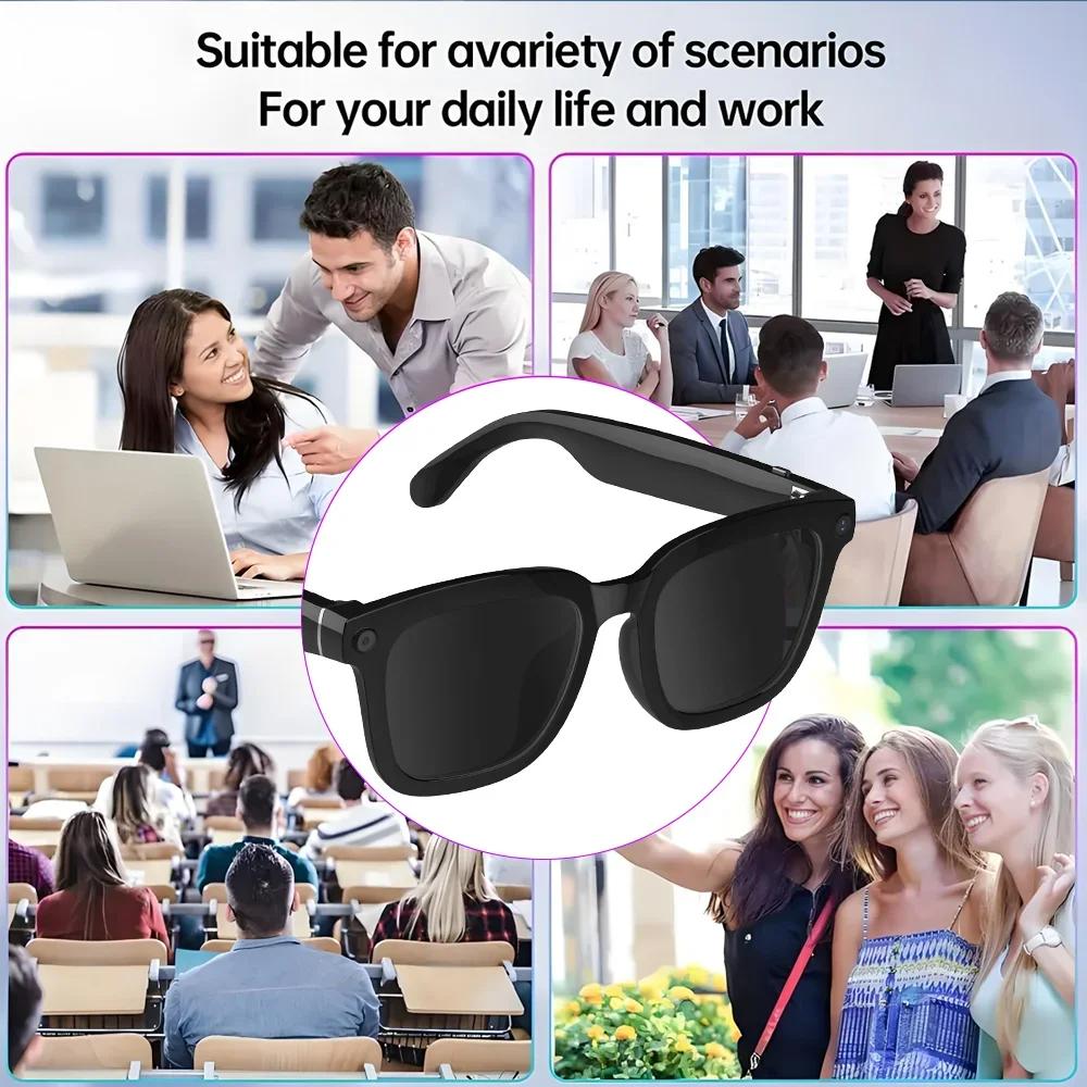 AI Smart Camera Glasses Polarized Sunglasses HD1080P Shooting Video Recorder WIFI Bluetooth Call Glasses for Man Women Goggles