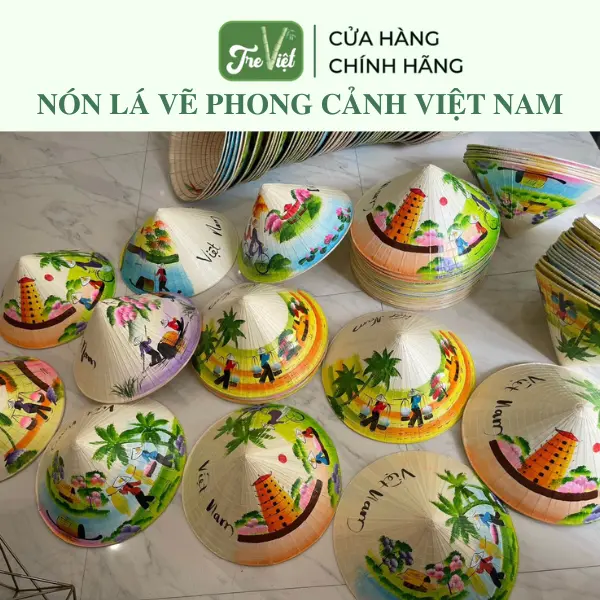 Nón lá Huế vẽ trang trí decor phong cách đồng quê -  Nón lá Việt Nam Hat Nữ Chống Nắng Women Cap nón  lá nón  lá