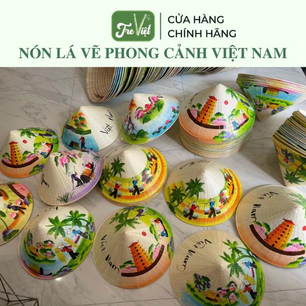 Nón lá Huế vẽ trang trí decor phong cách đồng quê -  Nón lá Việt Nam Hat Nữ Chống Nắng Women Cap nón  lá nón  lá