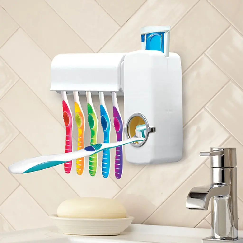 Dispenser Odol Dan Tempat Sikat Gigi Dispenser Pasta Gigi Dispenser Odol Tempat Sikat Gigi Tanpa Paku Tempat Penyimpanan Odol