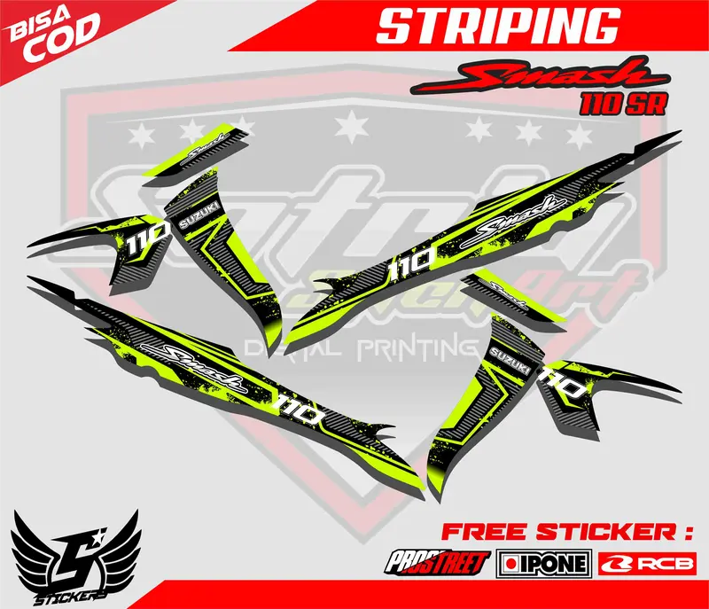 STRIPING VARIASI MOTOR SMASH / STICKER LIST VARIASI SUZUKI SMASH Motorcycle 3