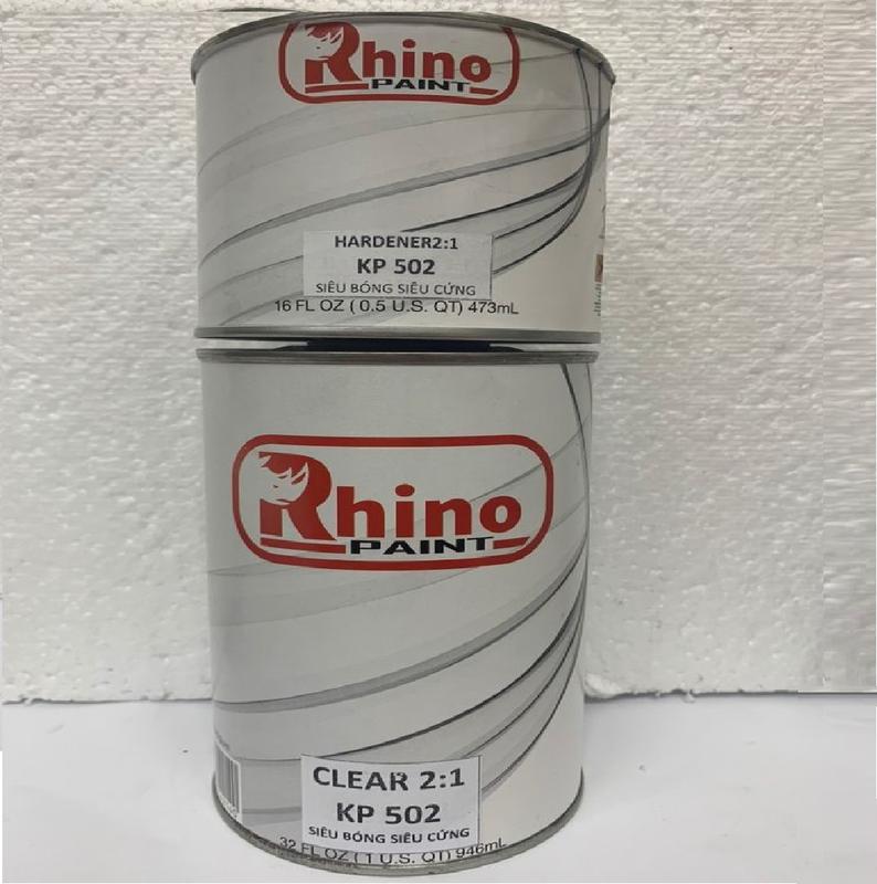 Sơn Bóng 2K Rhino Paint KP502 2 thành phần cao cấp siêu bóng, tự phẳng mặt, chống nắng và kháng tia uv cực cao 0