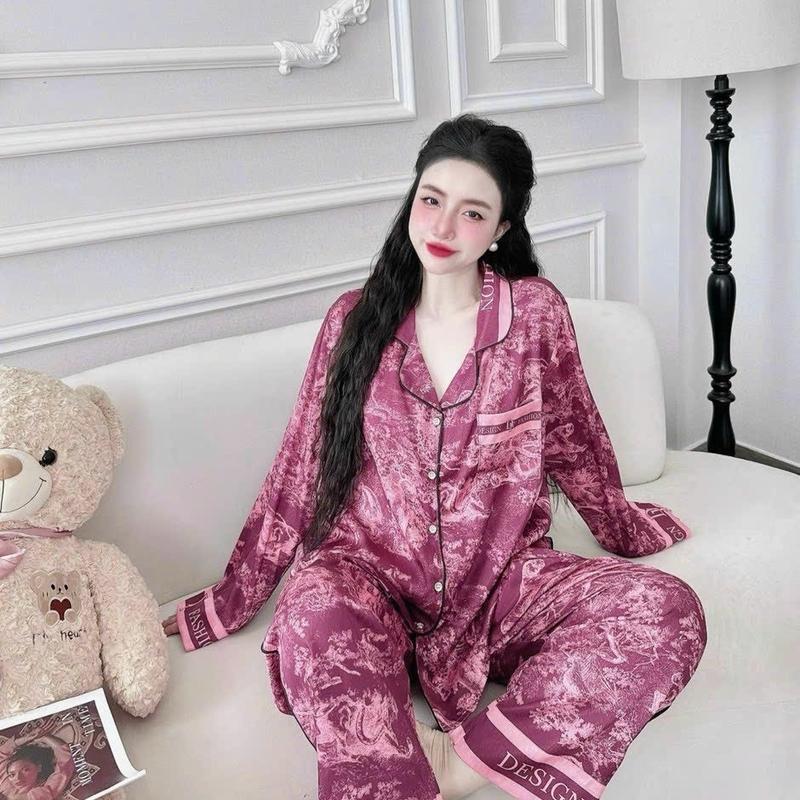 Size(70kg-100kg) Bộ pijama lụa xước in 5D hoa tiết Rừng  Có tay ngắn va tay dai 5