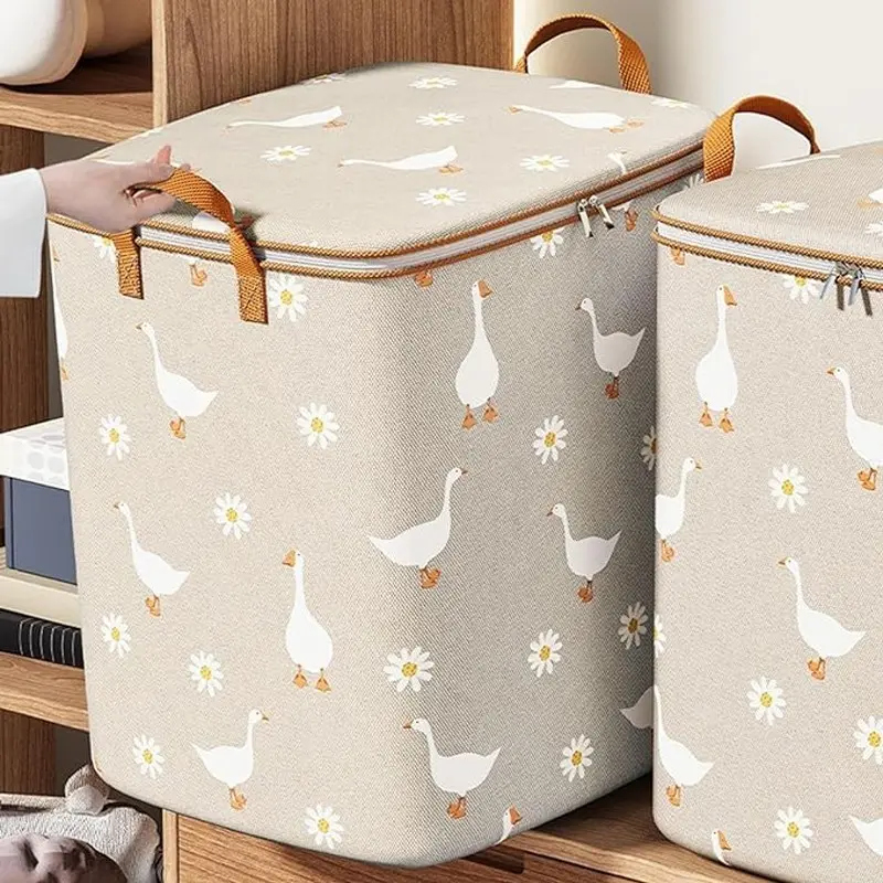 BLB Storage Box Organizer Container Selimut Keranjang Pakaian Dengan Tutup Resleting Serbaguna 3