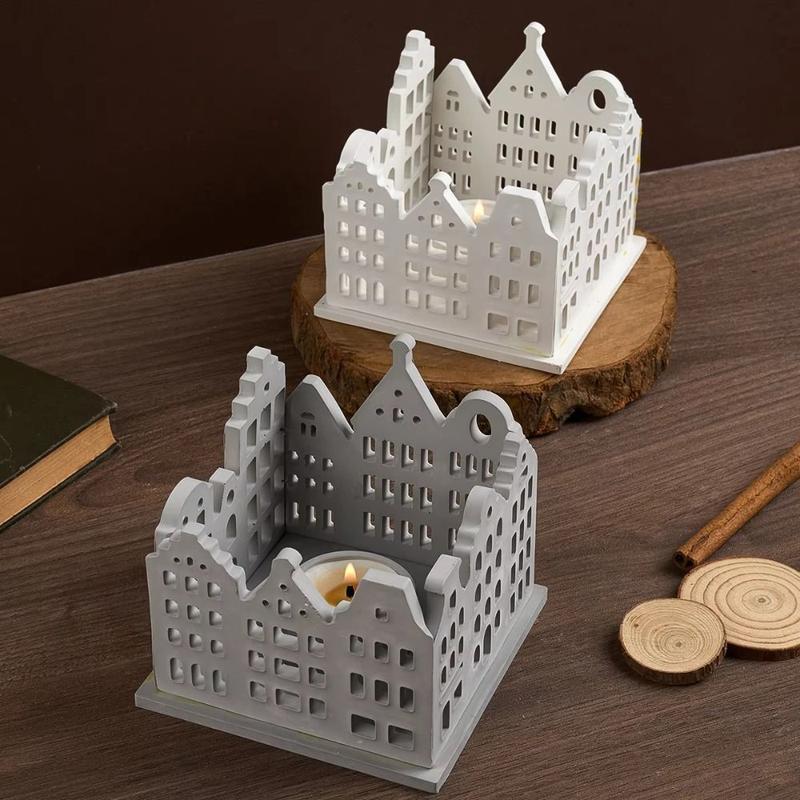 Creativity Silicone Hollow Candlestick Molds Epoxy Resin Square Candle Holder Mold DIY Craft Tea Lamp Holder Mold Home Decor 6
