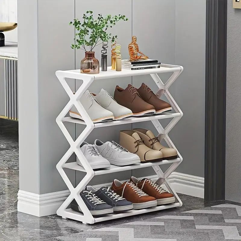Plastic Shoe Rack, 1 Count Multi-layer Design Shoe Storage Rack, Space Saving Shoe Organizer, Home Organizer for Living Room Bedroom Bathroom
