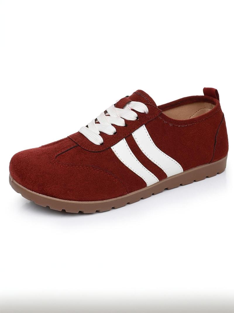 Product Introduction of Women's Fashionable Colorblock Pattern Lace Up Low Top Sneakers, Casual Comfortable Sports Shoes for Daily Wear, Female All-match Round Toe Shoes for Spring & Fall 3