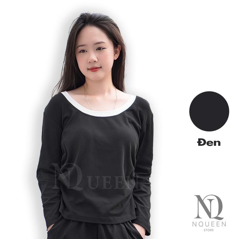 [Có Big size] Áo thun cổ tròn phối viền NQueen 0