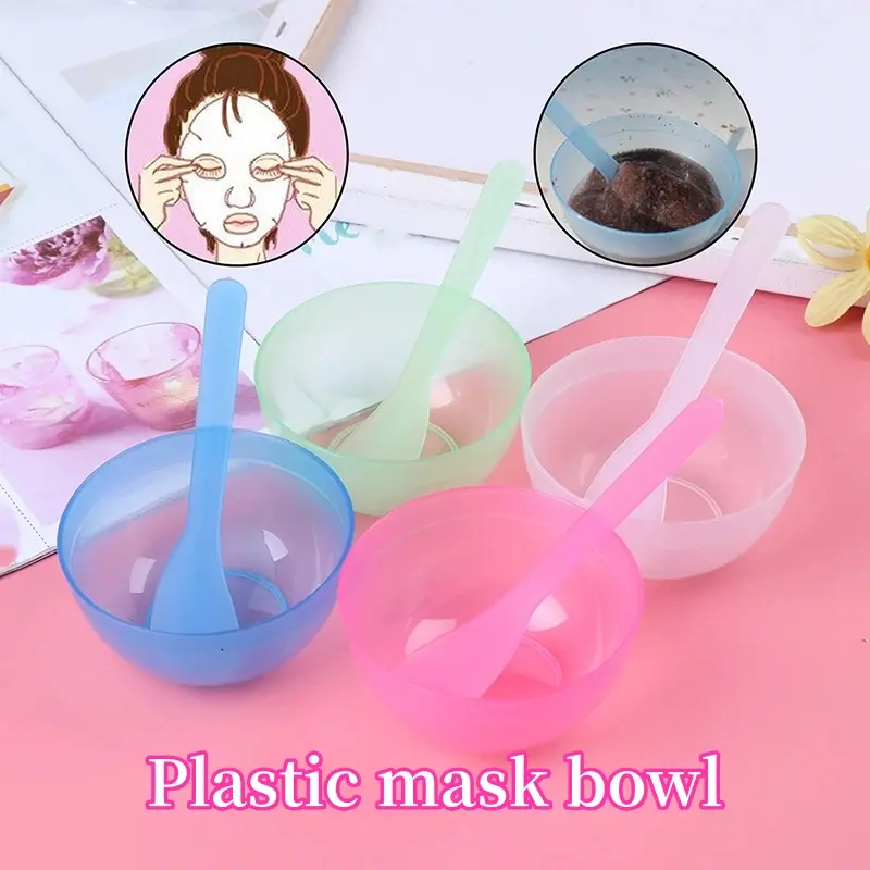 Bộ Dụng Cụ Mặt Nạ, 1 Bộ, Dụng Cụ Mặt Nạ Rong Biển Trong Suốt Bằng Nhựa, Bộ 2 Món, Bao Gồm Bát Và Dán Mặt Nạ