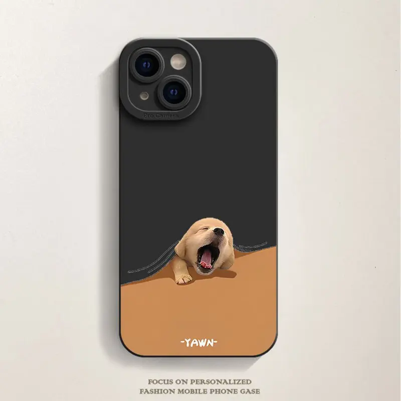 Ốp Điện Thoại Cặp Đôi, Chó Và Mèo Kêu Cọc, Dành Cho iPhone 15 / 14 / 1312 / 11promax / XR / Xs, Bao Gồm Tất Cả, Chống Rơi, Chất Liệu Mềm 2