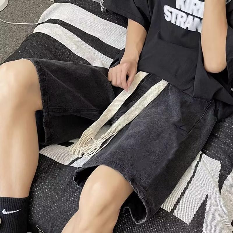 Product Introduction of Men's washed denim shorts🔥| Summer thin & breathable | American streetwear style | loose straight cut | unisex casual shorts # trendingnow 10
