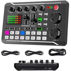 Tarjeta de Sonido en Vivo con Efectos de Mezclador de DJ y Cambiador de Voz, Equipo de Estudio para Producción de Podcasts, Tarjeta de Sonido para Transmisión, Podcasting y Juegos