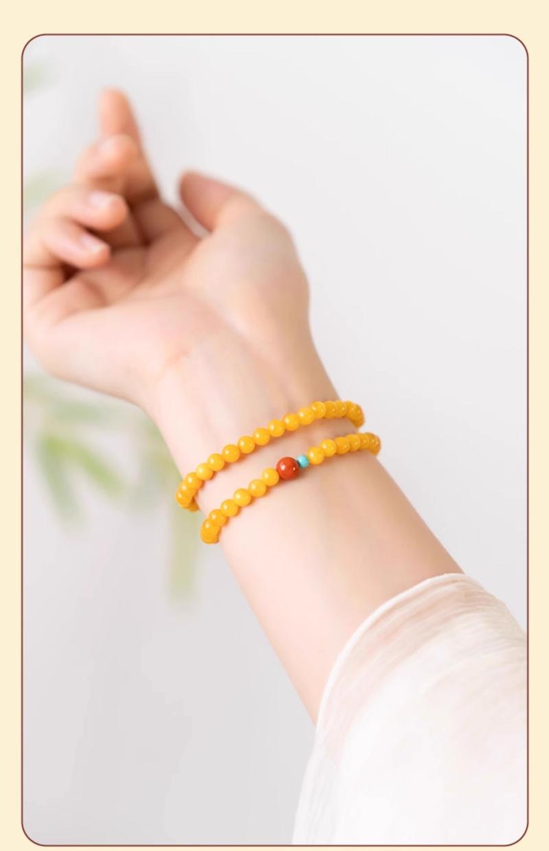 Product Introduction of Gelang Lilin Lebah, Bulatan Berganda, Untuk Wanita, Lipat, Daiman, Turmalin Merah dan Hijau, Gelang Duobao, Gris Ayam Kuning, Tiga Bulatan, Manik Berbentuk Beras Kecil, Stabil Mood 29