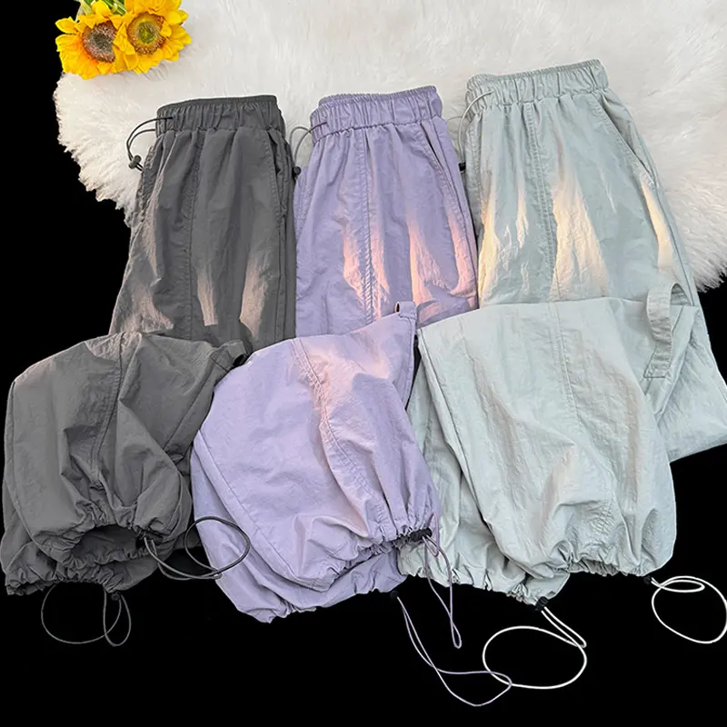 Quần Gió Ống Rộng Túi Hộp Bo Gấu Thời Trang Nam Nữ Jogger Unisex Hàn Quốc Siêu Cá Tính
