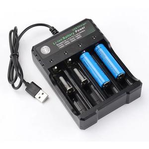 18650 Battery Charger Black 1 2 4 Slots AC 110V220V Dual Use Suitable for 18650 Charging 3.7V Rechargeable Lithium Battery 4 Port Charger Accessory Phone Smartphone Walkie