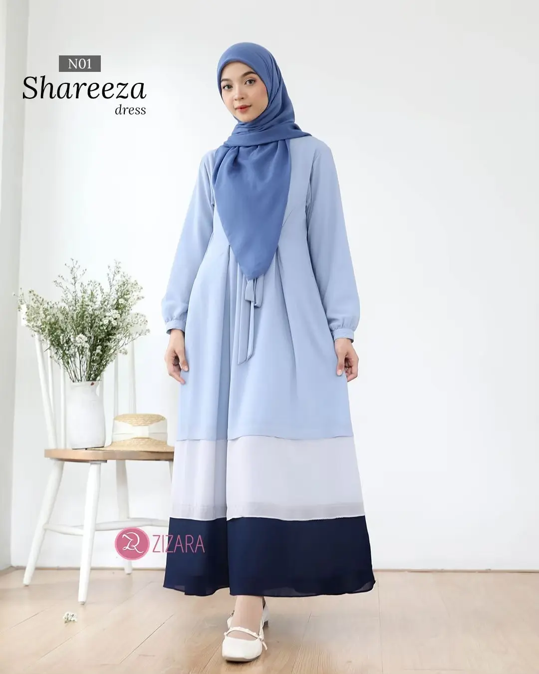 SHAREEZA DRESS GAMIS LAYER CERUTI CANTIK GAUN PESTA 3 WARNA