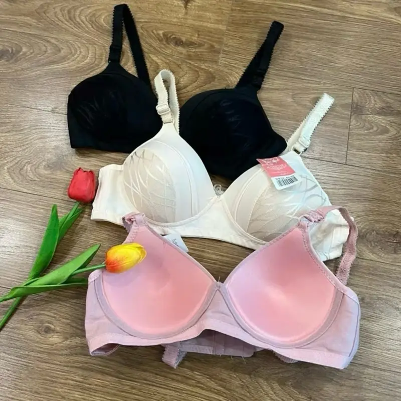COMBO 4 ÁO LÓT SU MÚT MỎNG, KHÔNG GỌNG( CÓ QUẢ TO/NHỎ), ĐỆM MỎNG 0,5 Cm .[MUA QUẢ NHỎ TĂNG 1 SIZE ] MIX MÀU NGẪU NHIÊN Nữ Bra Nhung Tua Rua Nho cup nguckhong day 3