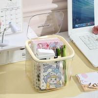 Gambar IBUMILLENIAL Tempat Sampah Desktop Bahan Akrilik Tempat  Aksesoris Make Up Desktop Organizer Meja Serbaguna Tutup Anti Debu DSO008 - Transparan - Small dari IbuMillenial Indonesia Kota Bekasi 3 Tokopedia