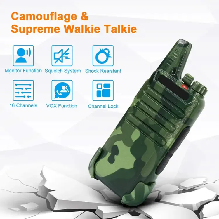 COD HT WLN KD-C1 16 CHANNEL FREE HEADSET EARPHONE WALKIE TALKIE UHF JARAK JAUH PORTABLE HANDY TALKY 5KM 10KM Black Antena 4