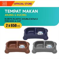 Gambar M-Pets Plastic Double Bowls 2 x 650 ml /Tempat Makan Hewan dari M-Pets Volk Pets Indonesia Kota Tangerang 1 Tokopedia
