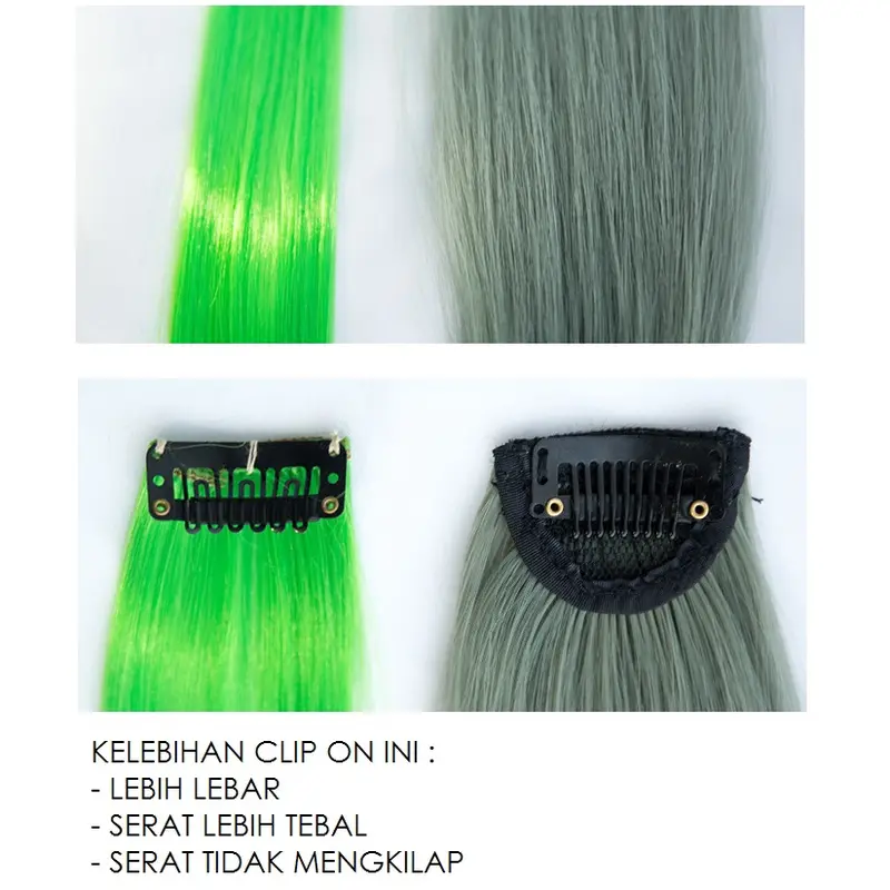 HIGHLIGHT WIG / HAIR CLIP RAMBUT PALSU WANITA ON / EXTENTION LURUS 50CM - 60CM tinsel  hair 4