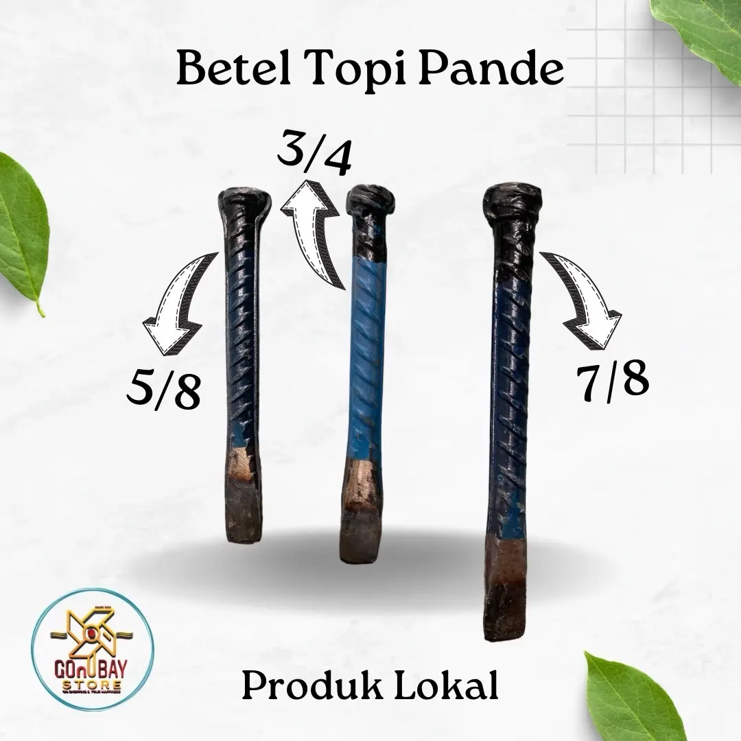 TP - Pahat Betel Beton Ulir Topi Pande Alat Ukir Kayu Ukuran 5/8, 3/4, 7/8