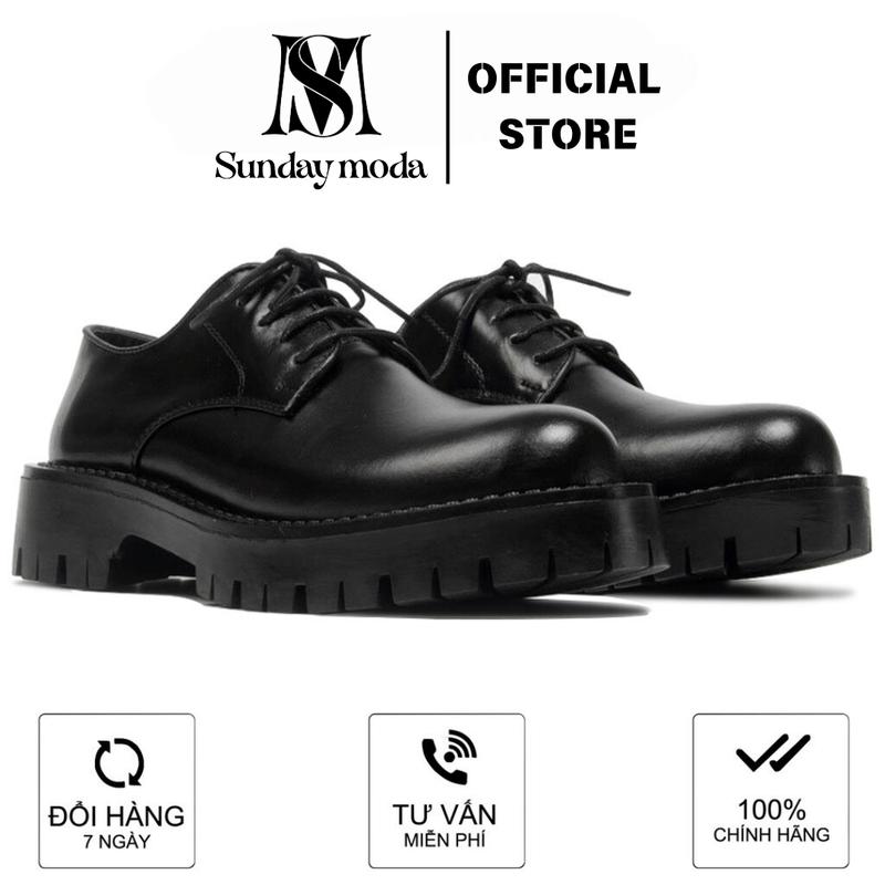  Giày Derby Chunky Sunday Moda - Da Xịn Đế Cao Su Đúc Nguyên Khối Cao 6 cm Thời Trang D101 