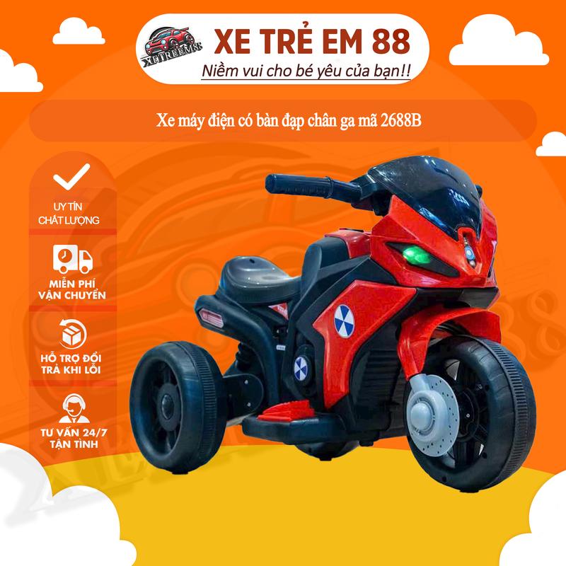 Xe máy điện đồ chơi trẻ em có bàn đạp chân ga mã 2688B