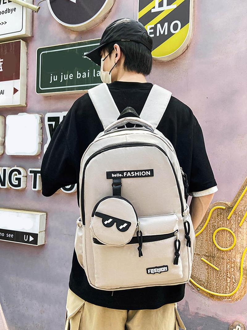 Product Introduction of Fashion Cartoon Pattern Backpack with Coin Purse, Casual Large Capacity Student School Bag, Travel Backpack for Women & Men 2
