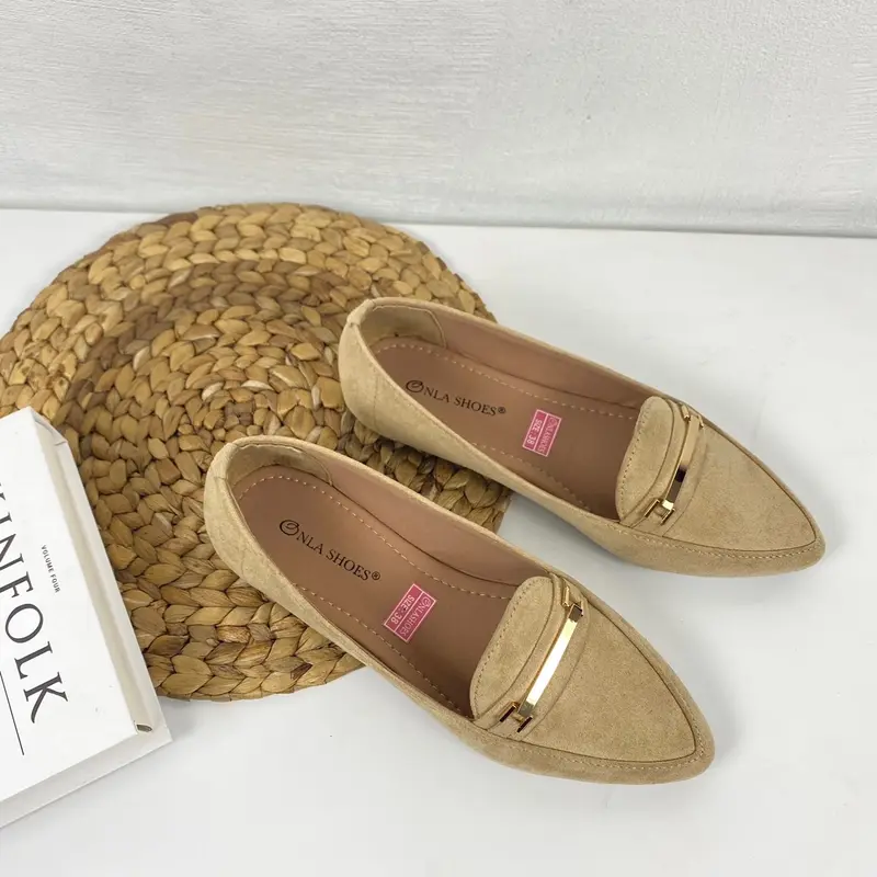 Onla Shoes Flatshoes Wanita LB11 Karet Hitam Suade Lembut Kerja Perempuan Cewek 6