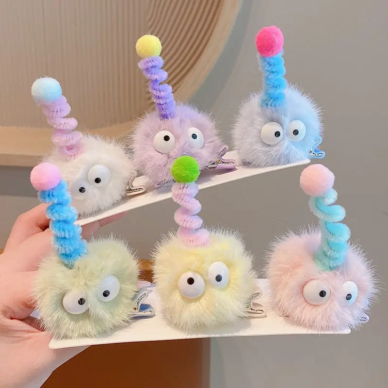 Funny doll hair clip, children's plush cute baby headwear, super cute hair clip, girl's stylish hair accessory