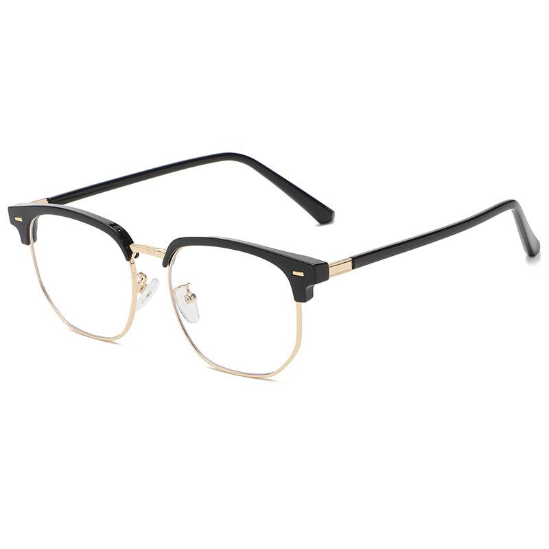 Product Introduction of New Retro Personalized Eyebrow Frame Men's Business Leisure Trend Half Frame Female Anti Blue Light Glasses Plain Glasses for Bare Face 21