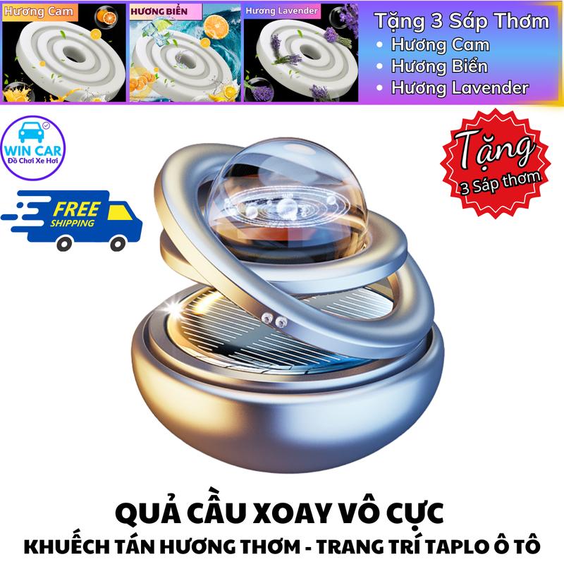  Quả cầu xoay vô cực Bộ TRANG TRÍ khuếch tán sáp thơm thiên nhiên khử mùi ô tô  Phụ kiện Nội Thất trang trí taplo Xông Tinh Dầu nước hoa Ô Tô quả địa cầu quay bằng năng lượng mặt trời 