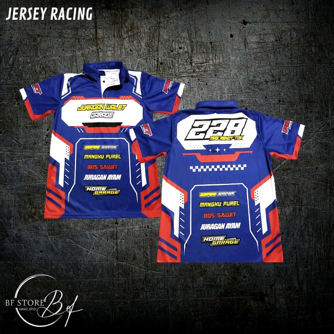 Jersey racing full printing lengan pendek bisa request kerah bisa cod bayar di tempat Sport